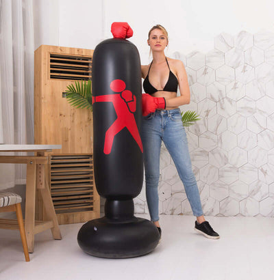 Boxing Punching Bag Inflatable Free-Stand Tumbler Sandbag Fast Bundle